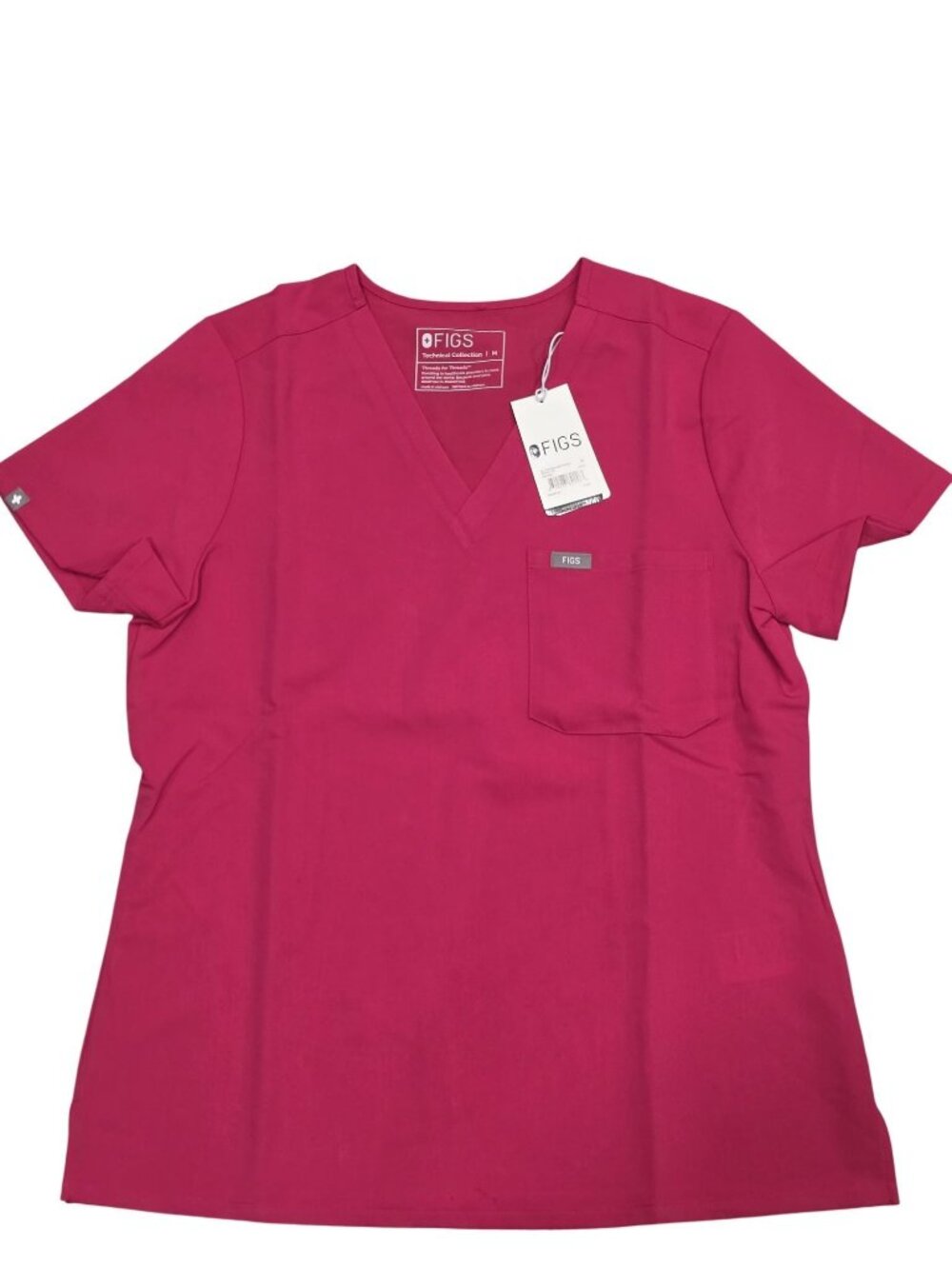 Figs NWT Catarina One-Pocket Womens Scrub Top Technical Collection Pink Medium